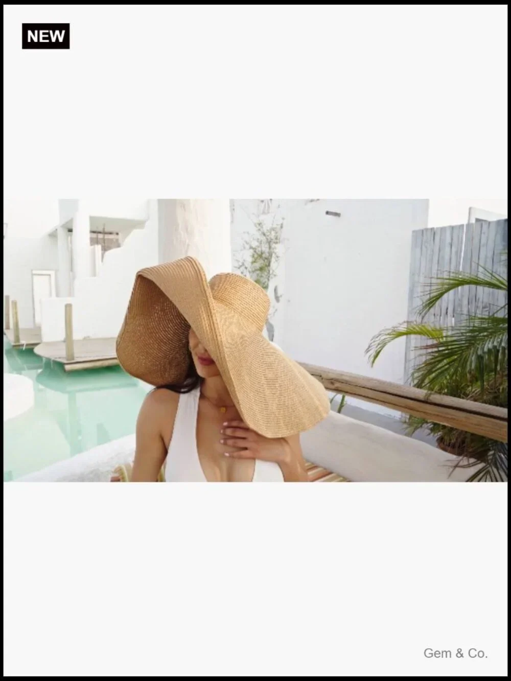 Oversized Wide Brim Sun Visor Hat Straw Floppy Beach Hat